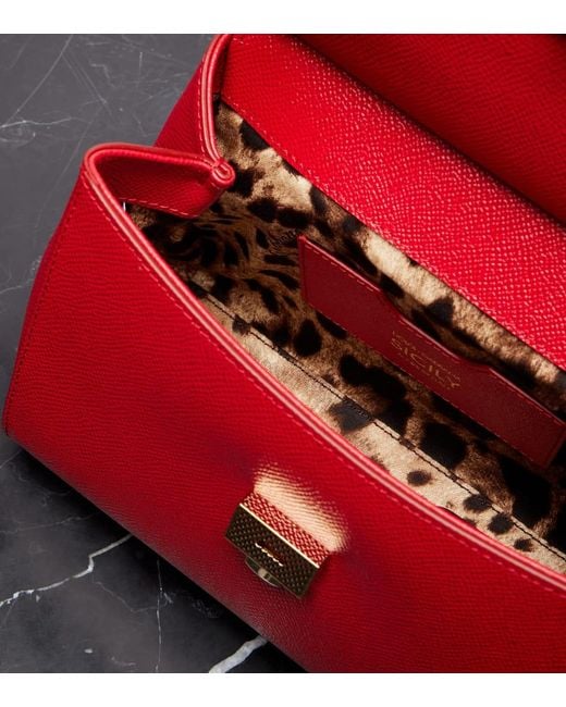 Dolce & Gabbana Red Tote Bag Sicily Small Aus Leder