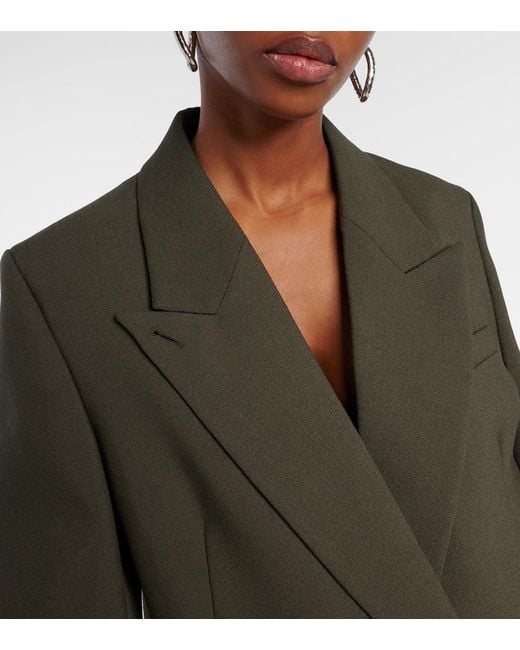 Totême Brown Double-Breasted Wool-Blend Blazer