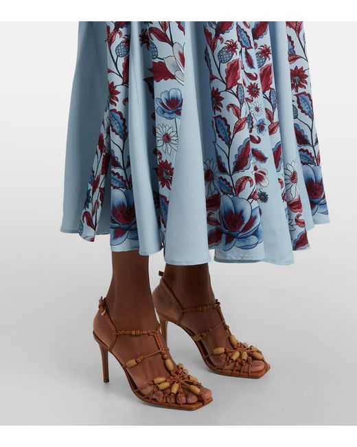 Farm Rio Blue Marcelle Pleated Maxi Skirt