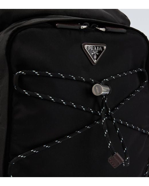 Prada Black Speedrock Re-Nylon Backpack for men