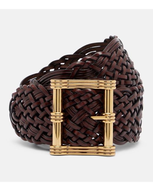 Etro Brown Woven Leather Belt