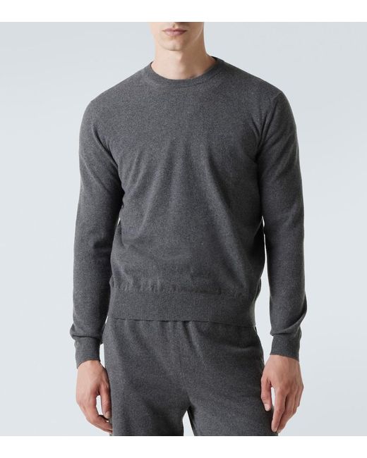 Loro Piana Gray Cashmere Crewneck Sweater for men