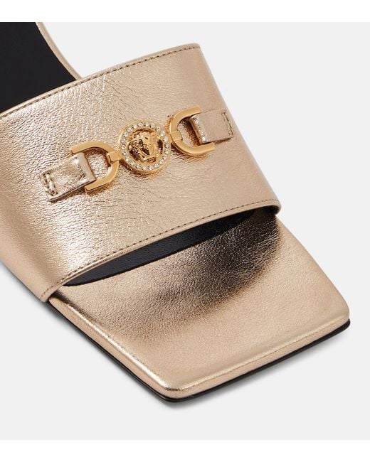 Versace Medusa '95 Metallic Leather Mules