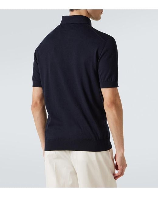 Zegna Blue Cotton Polo Shirt for men