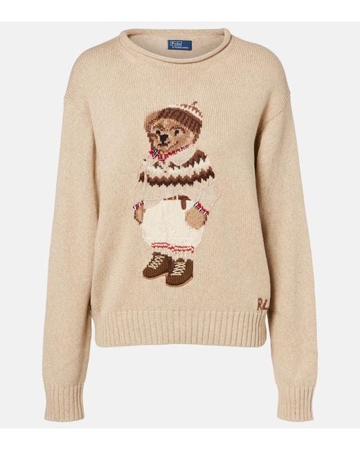 Polo Ralph Lauren Natural Polo Bear Cotton And Wool-Blend Sweater