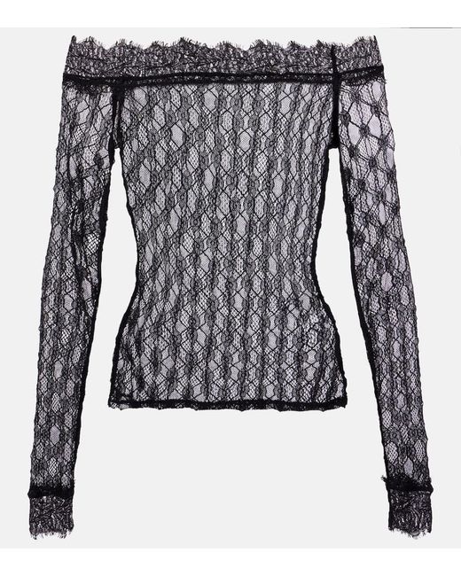 Isabel Marant Black Off-Shoulder-Top Marlene Aus Spitze