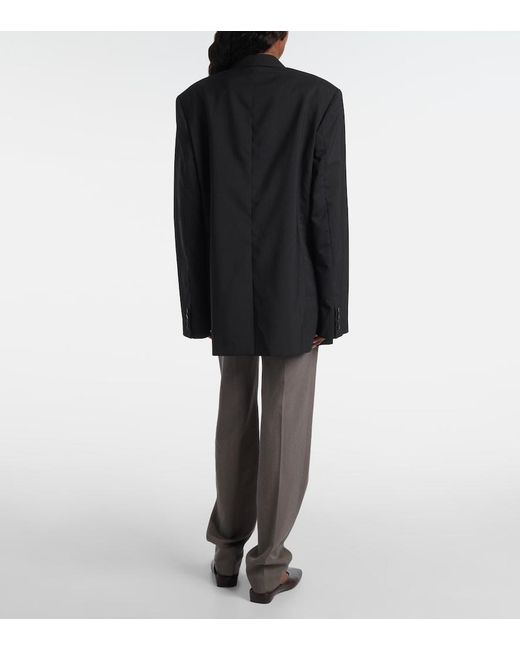 Calvin Klein Black Viola Oversized Pinstripe Blazer
