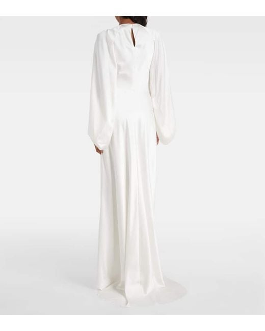 Novia - vestido Kami de saten de seda Roksanda de color White