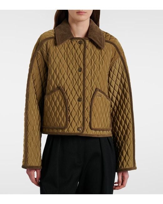 Burberry Green Floriston Quilted Jacket