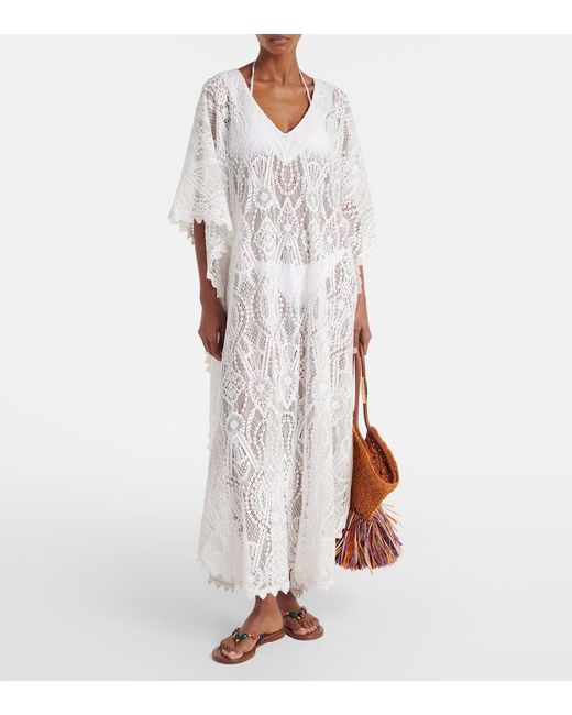 Melissa Odabash White Yasin Cotton-Blend Lace Beach Dress