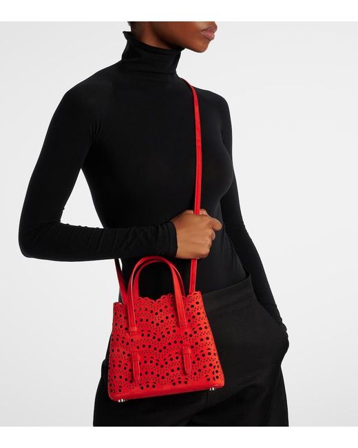 Alaïa Red Mina 20 Vienne Leather Tote Bag