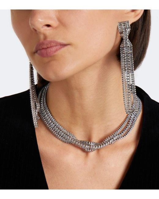 Isabel Marant White Cara Embellished Drop Earrings
