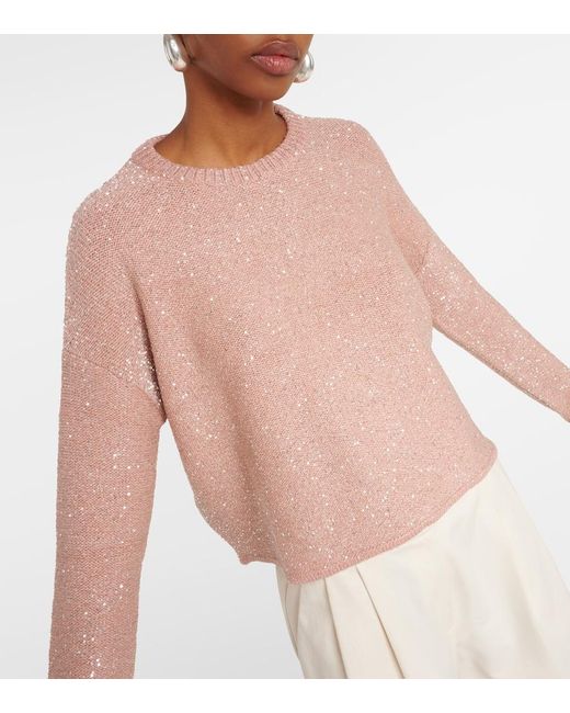 Altuzarra Pink Yasworth Metallic Knit Sweater