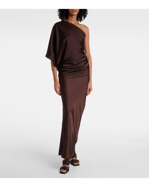 Rick Owens Brown Satin Maxi Skirt