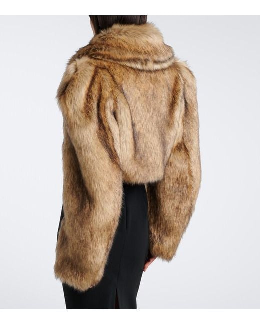 David Koma Natural Cropped Turtleneck Jacket
