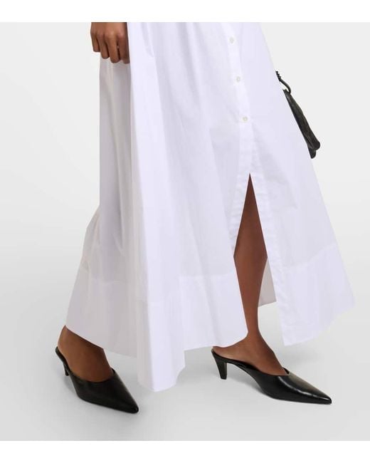 Vestido camisero Joan de popelin de algodon Staud de color White