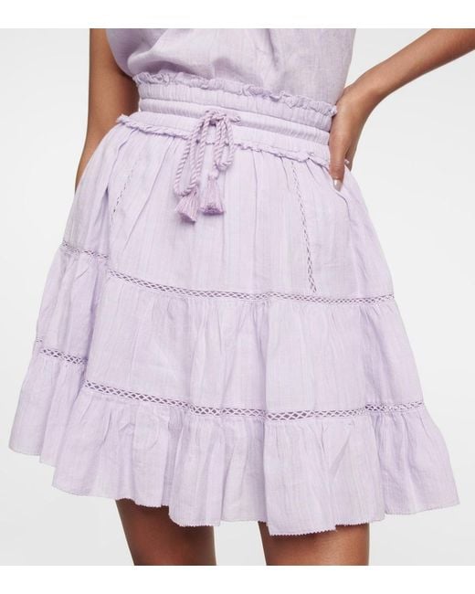 Isabel Marant Purple Lioline Cotton-Blend Miniskirt