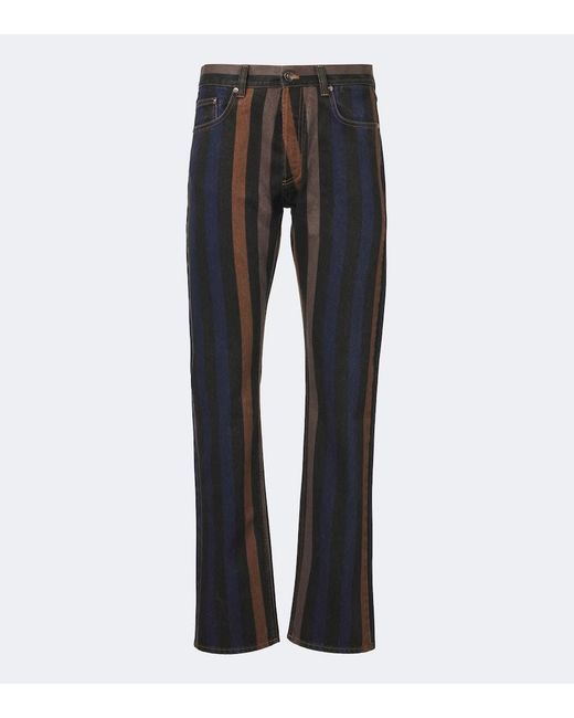 Jeans Rectos A Rayas Versace de hombre de color Gray