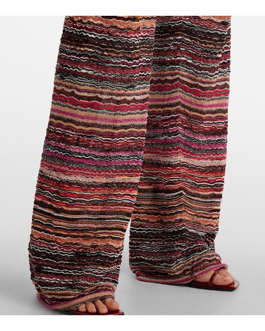 Missoni Zigzag Striped Lame Flared Pants