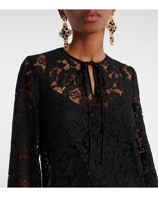 Dolce & Gabbana Black Minikleid Aus Spitze