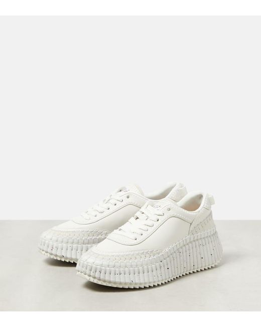 Chloé White Sneakers Nama aus Leder