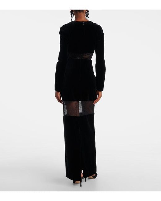 Nina Ricci Black Velvet And Lace Gown