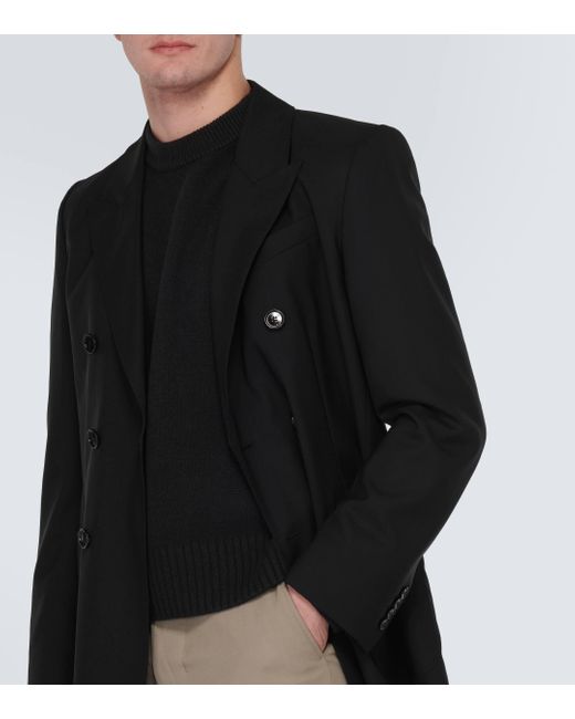 AMI Black Cropped Wool And Cashmere Sweater for men