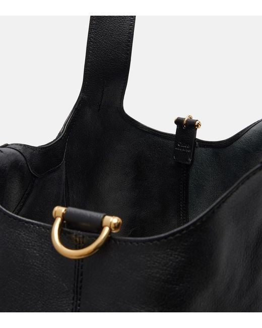 Chloé Black Balloon Medium Leather And Suede Shoulder Bag