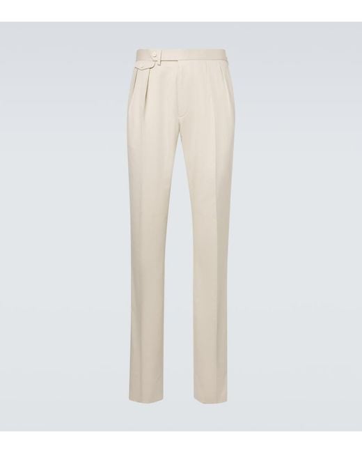 Ralph Lauren White Gregory Silk Tapered Pants for men