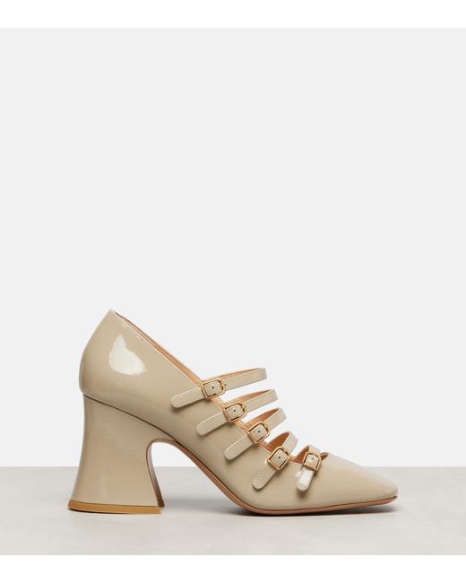 Chloé Natural Janis 80 Patent Leather Mary Jane Pumps