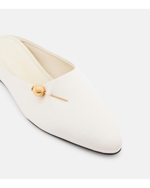 Herbert Levine White Sleep On It Satin Mules