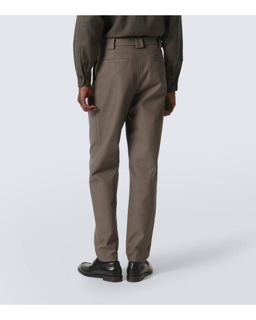 Giorgio Armani Gray Cotton Straight Pants for men