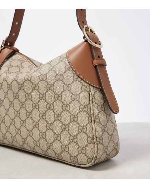 Gucci Brown Gg Emblem Large Shoulder Bag, Gg Canvas