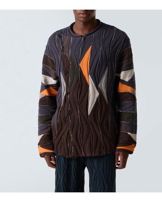 Kiko Kostadinov Black Raday Asymmetric Cotton Cardigan for men