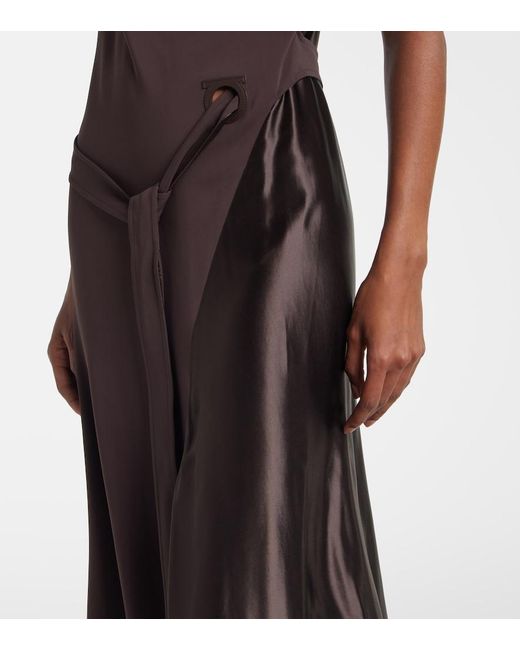 Ferragamo Brown Asymmetric Gown