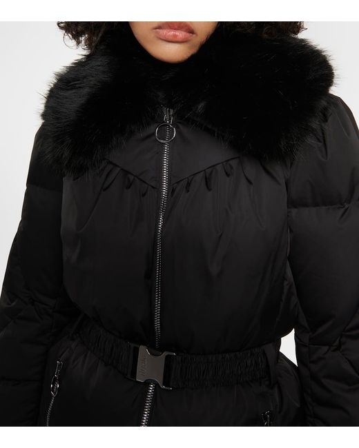 Fusalp Black Vela Faux Fur-Trimmed Down Jacket