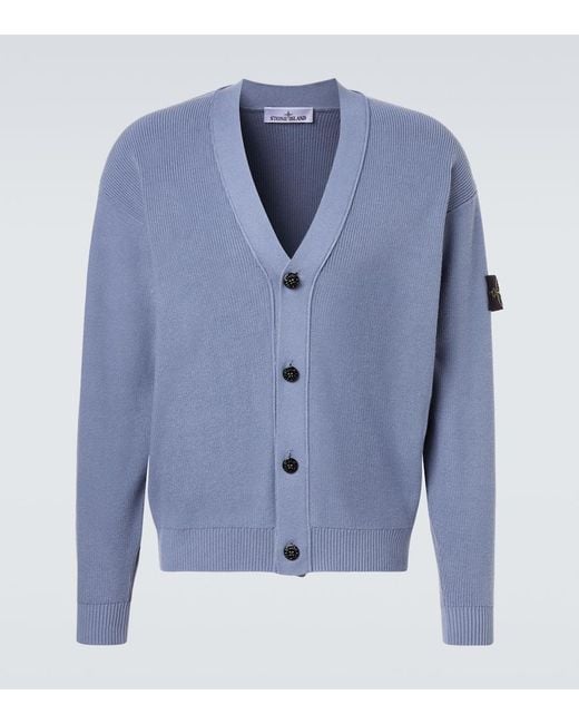 Stone Island Blue S00D8 Knitted Cardigan for men
