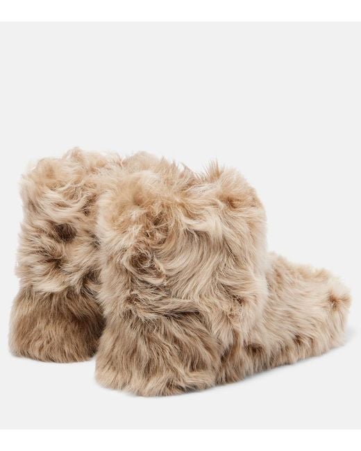 Christen Natural Big Shearling Ankle Boots