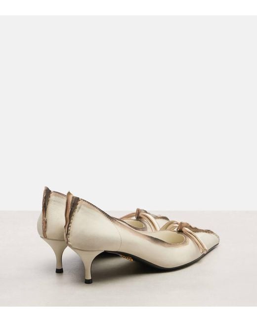 Prada Natural Antiqued 55 Leather Pumps