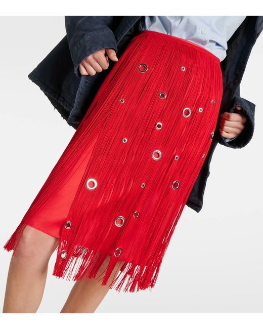 Prada Red Organza Skirt