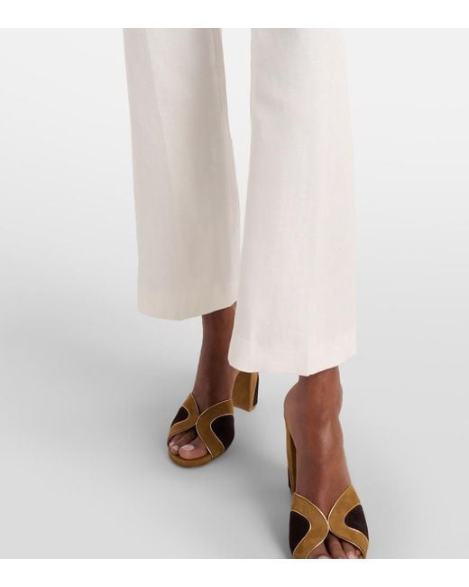 Etro White Linen Bootcut Pants