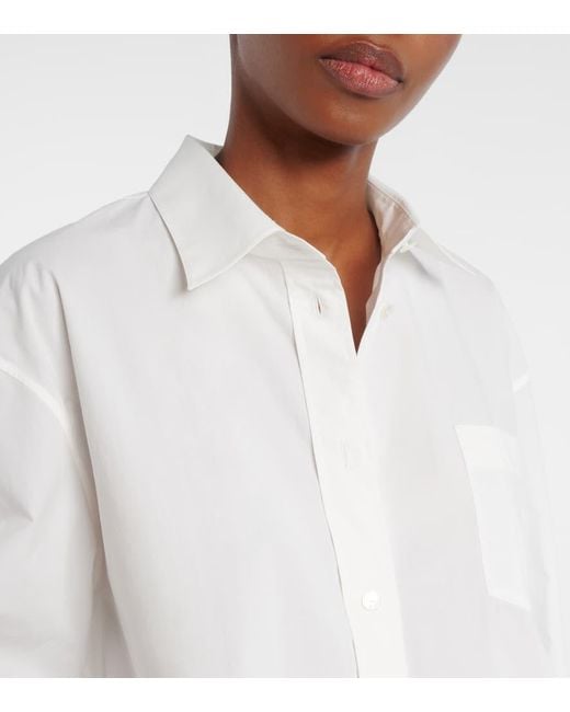 Camisa Ment De Popelin De Algodon The Row de color White