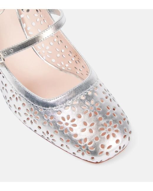 Roger Vivier Tres Vivier Metallic Leather Mary Jane Pumps