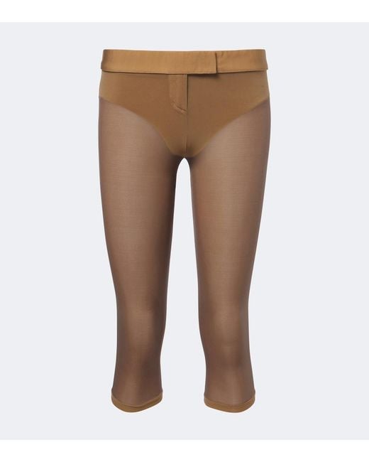 Magda Butrym Brown Semi-Sheer Capri Pants