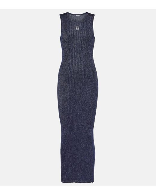 Loewe Blue Knit Midi Dress