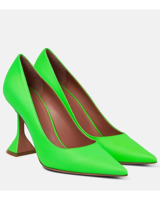 AMINA MUADDI Green Ami Leather Pumps