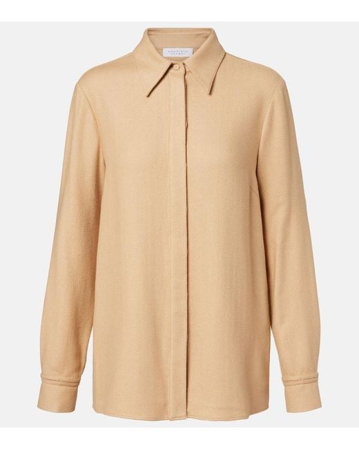 Gabriela Hearst Natural Cruz Cashmere And Silk Shirt