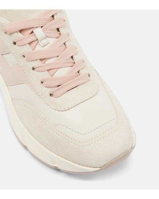 Hogan H669 Suede And Leather Sneakers in White | Lyst