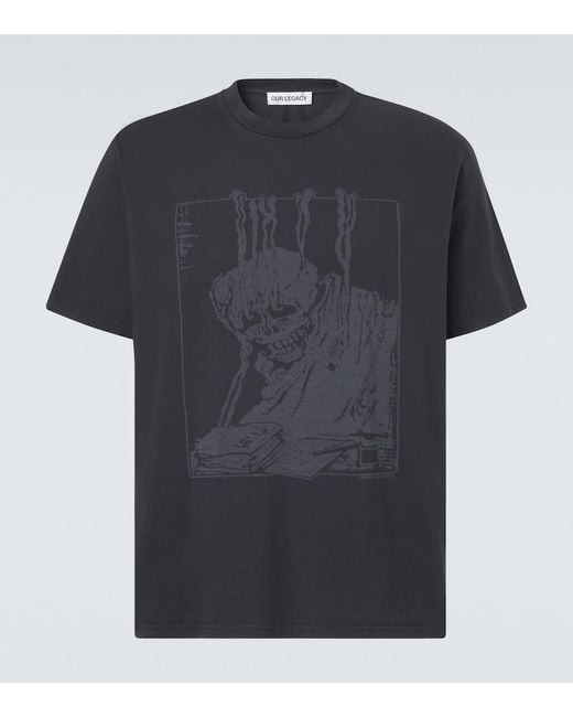 Our Legacy Black Box Printed Cotton Jersey T-Shirt for men