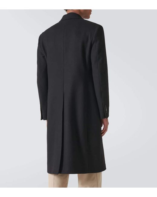 Abrigo cruzado de mezcla de lana Lardini de hombre de color Black